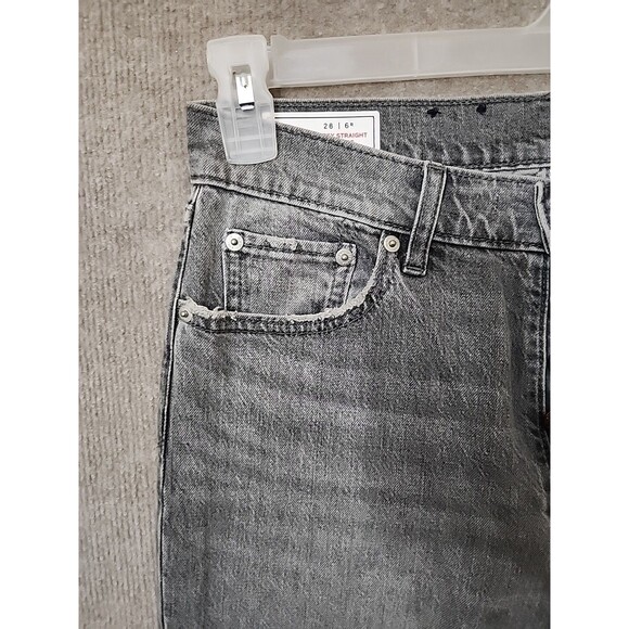 Gap Cheeky Straight Leg Ankle Jeans Womens 28 6 Gray Button Fly Raw Hem - Picture 2 of 9